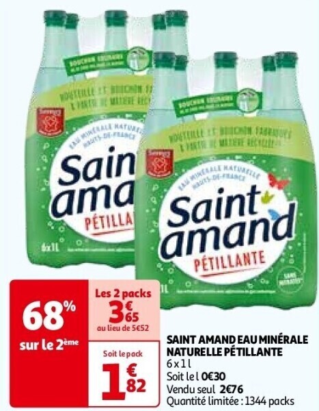 Saint Amand Eau Min Rale Naturelle P Tillante Promotie Bij Auchan