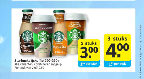 Starbucks Ijskoffie Ml Promotie Bij Albert Heijn