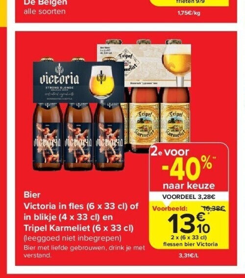 Bier Victoria In Fl Es 6 X 33 Cl Of In Blikje 4 X 33 Cl En Tripel