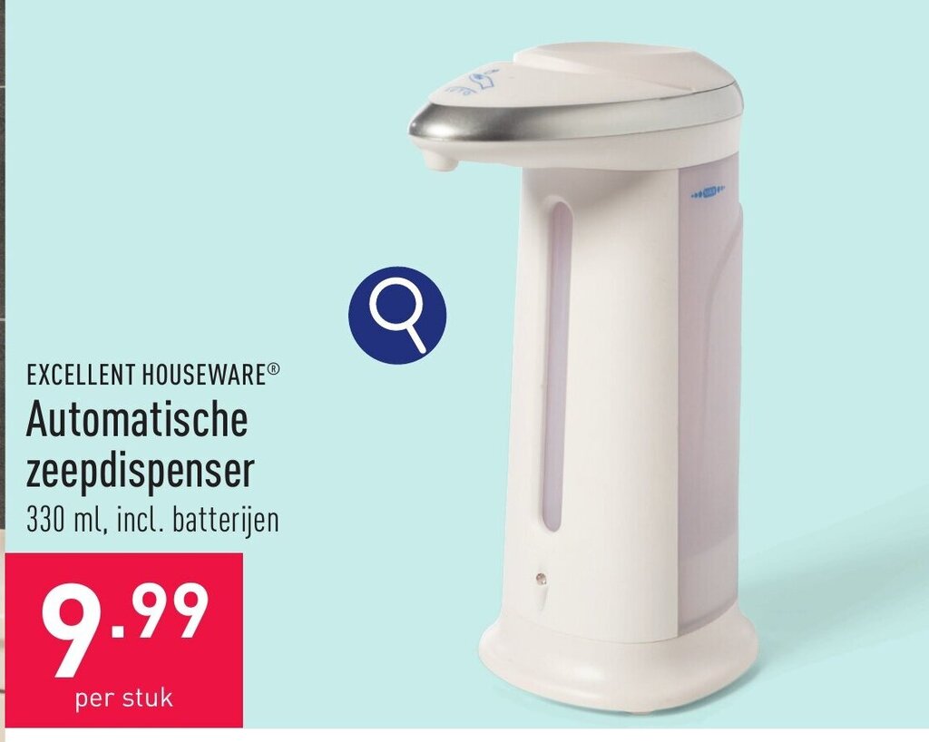 Excellent Houseware Automatische Zeepdispenser Ml Promotie Bij Aldi