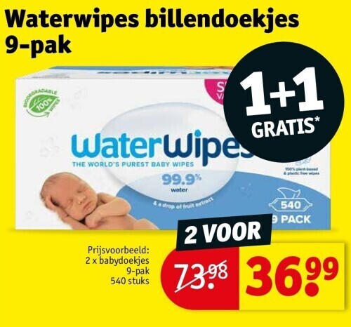 Waterwipes Billendoekjes 9 Pak Promotie Bij Kruidvat