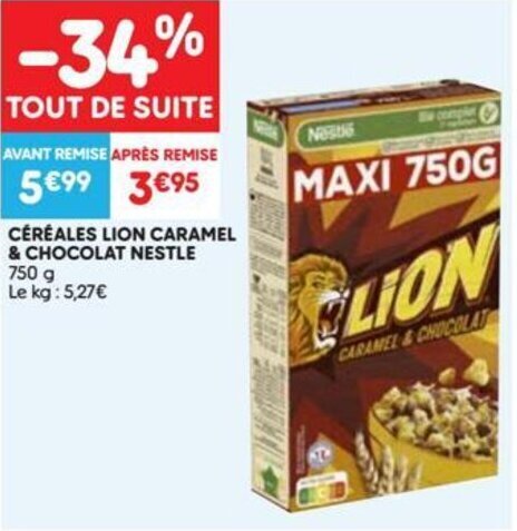 C R Ales Lion Caramel Chocolat Nestle G Promotie Bij Leader Price