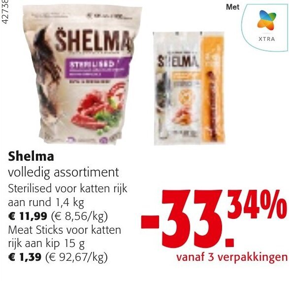 Shelma Sterilised Voor Katten Rijk Aan Rund Kg Of Meat Sticks Voor