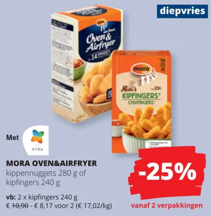 Mora Oven Airfryer Kippennuggets G Of Kipfingers G Promotie Bij