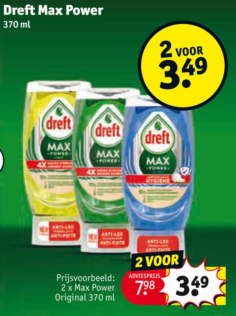 Dreft Max Power 370ml Promotie Bij Kruidvat