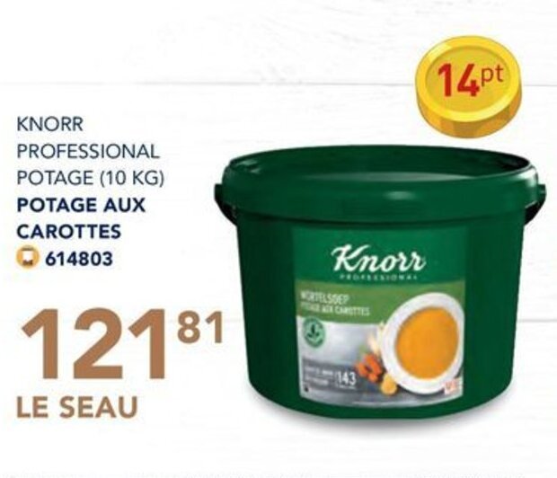 KNORR PROFESSIONAL POTAGE POTAGE AUX CAROTTES 10kg Promotie Bij Bidfood