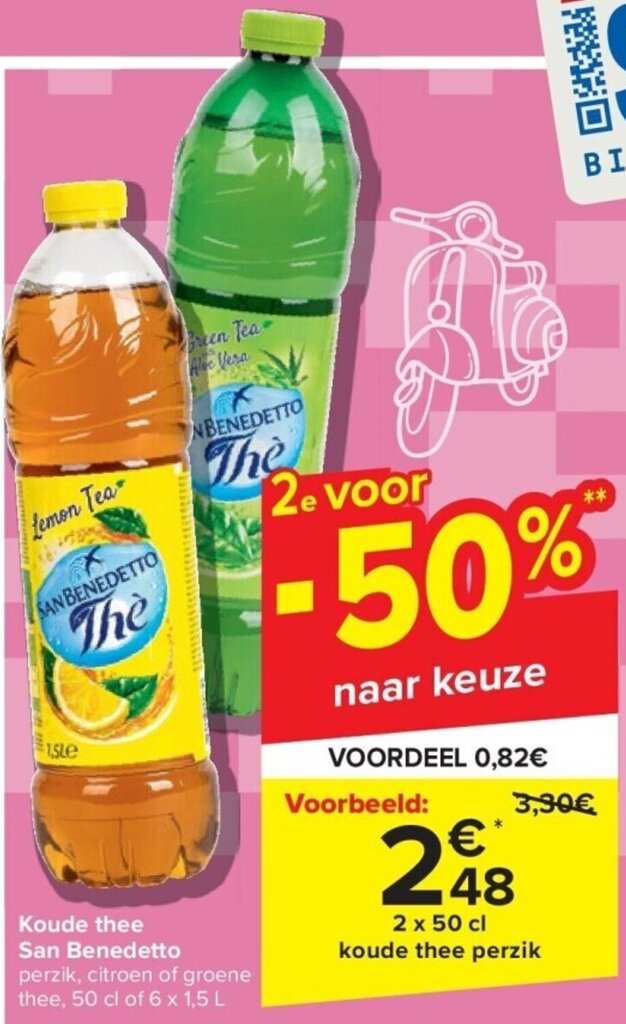 Koude Thee San Benedetto 2 X 50cl Promotie Bij Carrefour