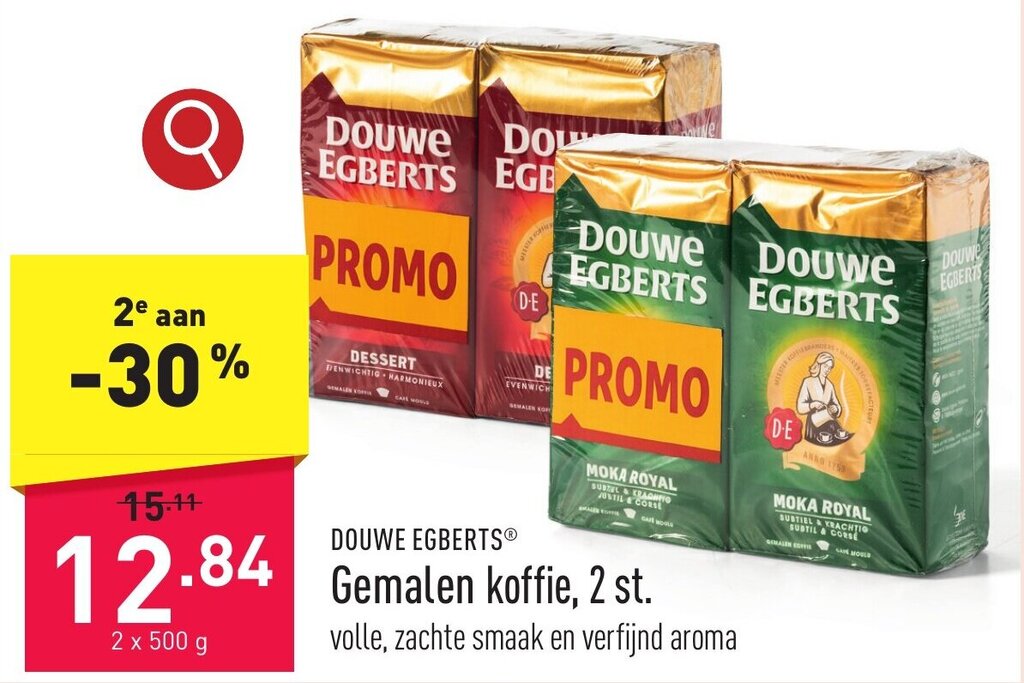 DOUWE EGBERTS Gemalen Koffie 2 X 500 G Promotie Bij ALDI