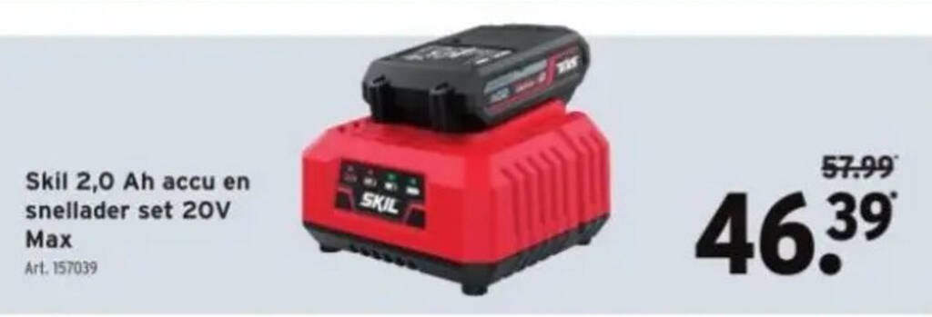 Skil 2 0 Ah Accu En Snellader Set 20V Max Promotie Bij GAMMA