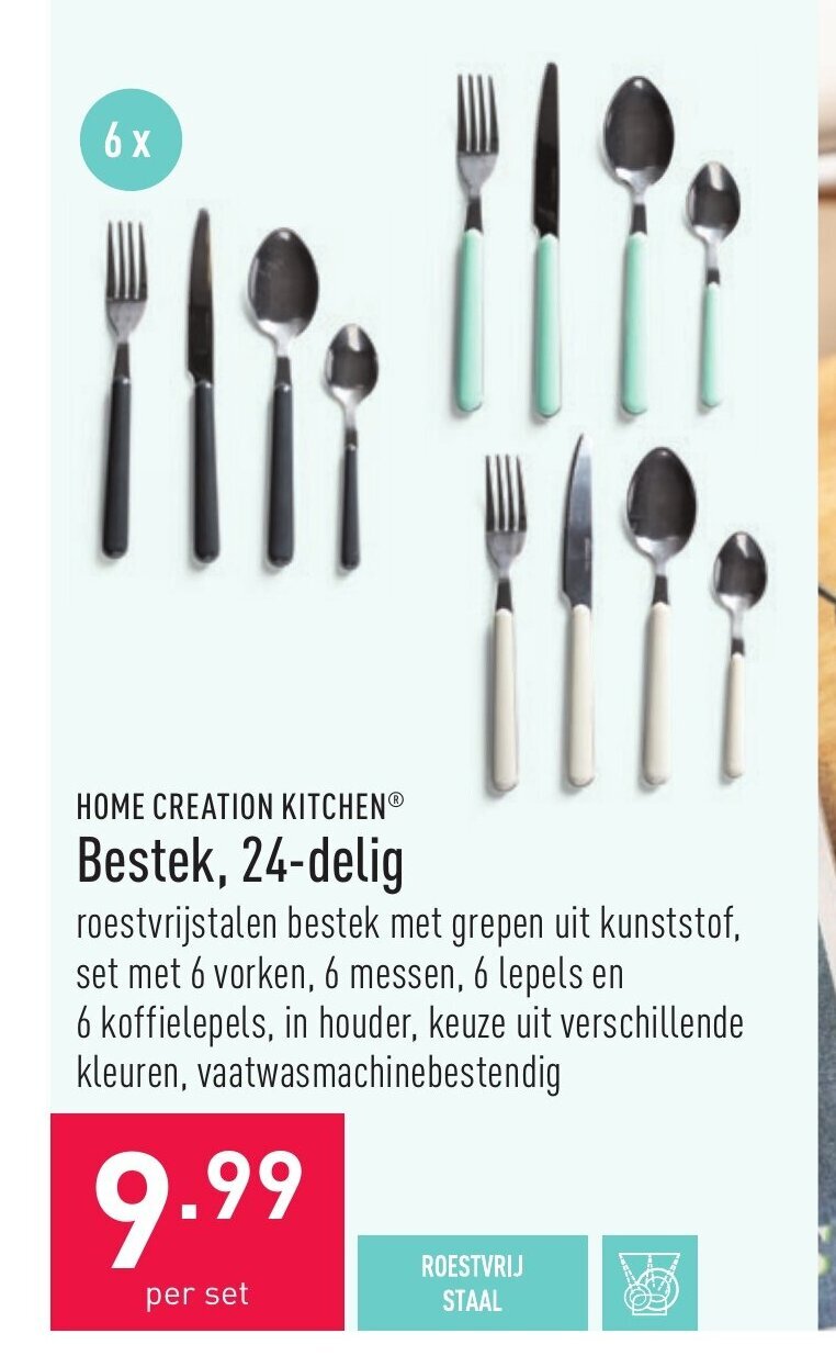 Home Creation Kitchen Bestek 24 Delig Per Set Promotie Bij ALDI