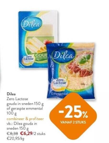 Dilea Zero Lactose Gouda In Sneden 150 G Promotie Bij OKay