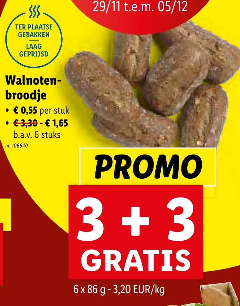 Walnoten Broodje Stuks Gratis Promotie Bij Lidl