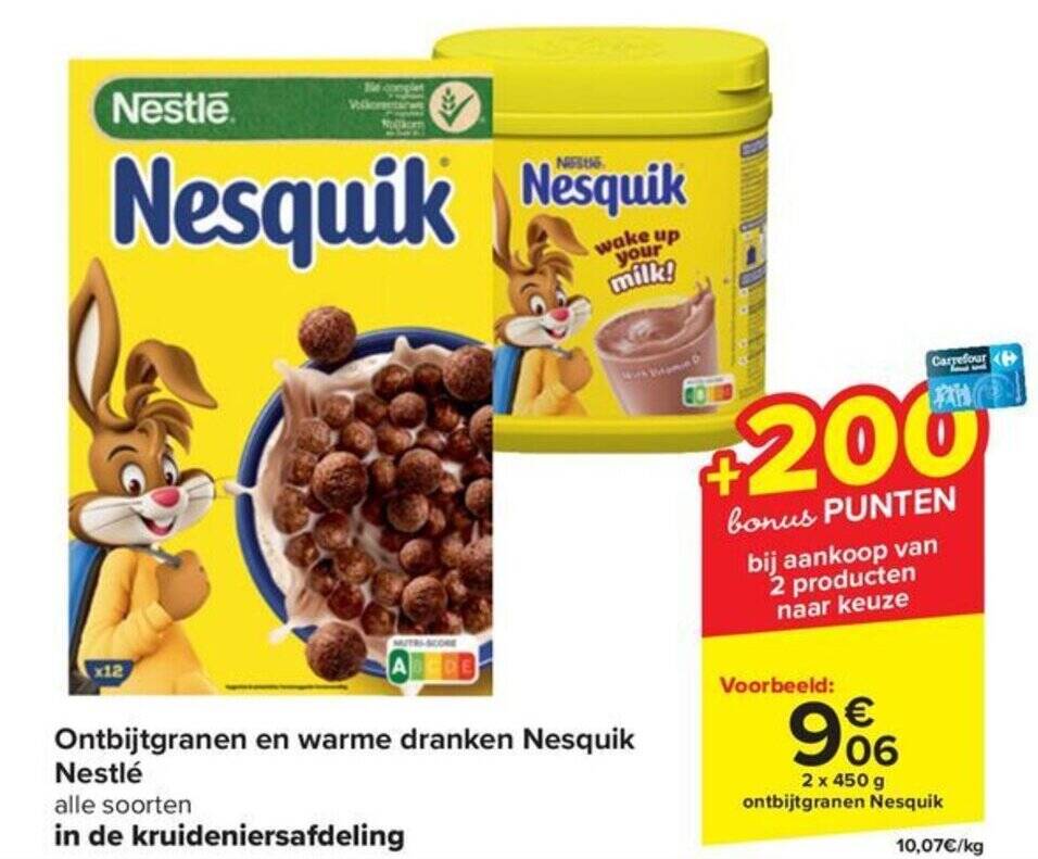 Ontbijtgranen En Warme Dranken Nesquik Nestl Promotie Bij Carrefour Market