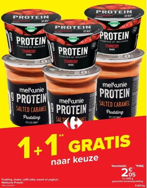 Pudding shake ca è latte kwark of yoghurt melkunie protein promotie