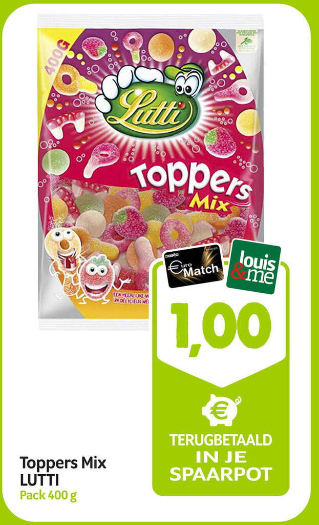 Toppers Mix LUTTI Pack 400 G Promotie Bij Louis Delhaize