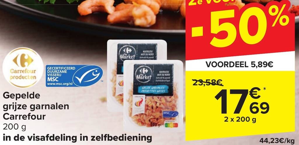 Gepelde Grijze Garnalen Carrefour X G Promotie Bij Carrefour Market