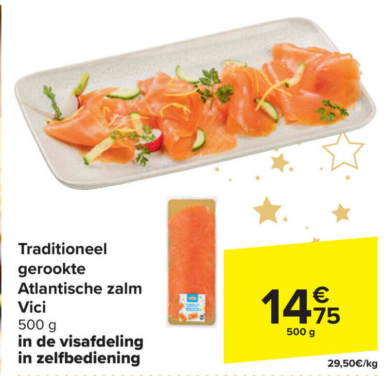 Traditioneel Gerookte Atlantische Zalm Vici G Promotie Bij Carrefour