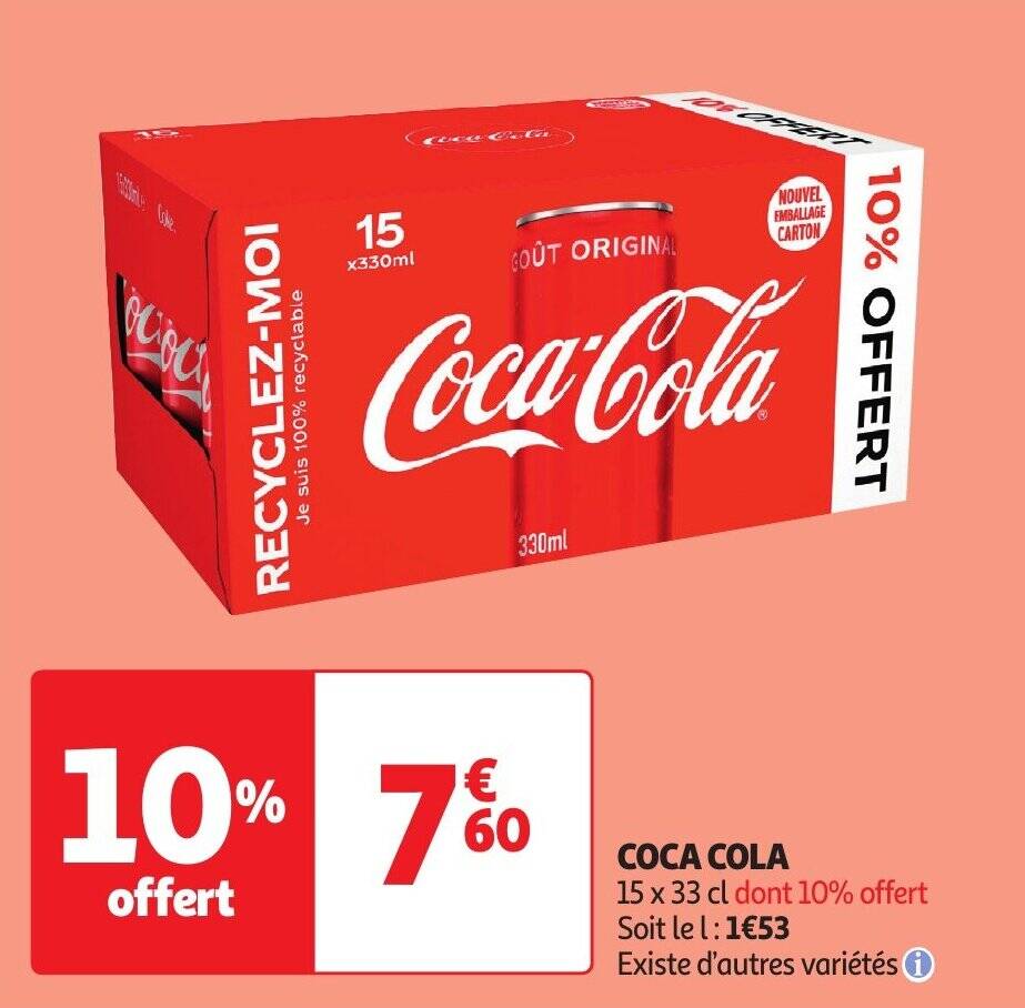 COCA COLA 15 X 33 Cl Promotie Bij Auchan