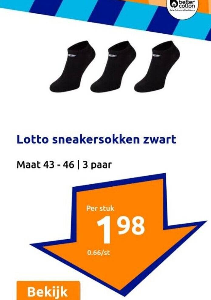 Lotto Sneakersokken Zwart Promotie Bij Action