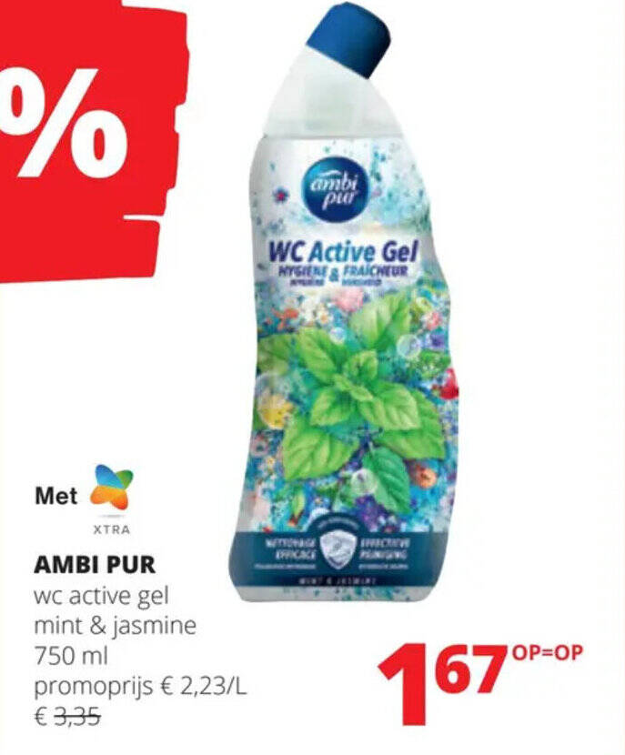 Ambi Pur Wc Active Gel Mint Jasmine Ml Promotie Bij Spar Colruyt