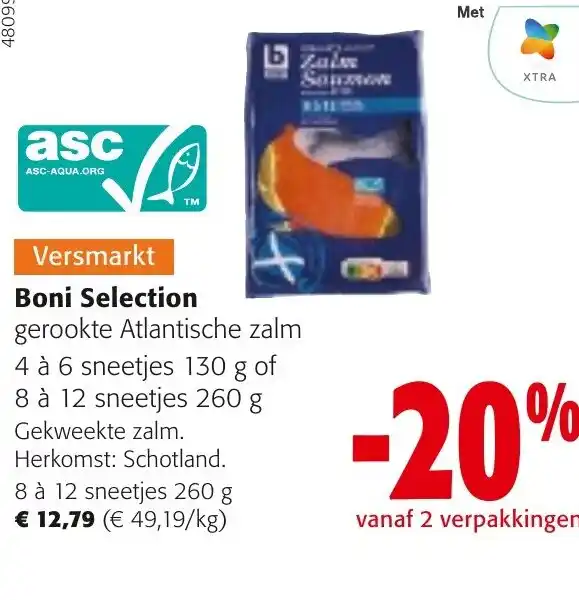 Boni Selection gerookte Atlantische zalm 4 à 6 sneetjes 130 g of 8 à 12