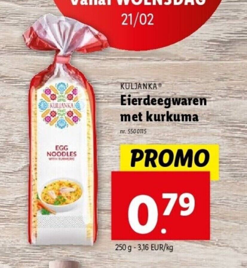 Eierdeegwaren Met Kurkuma 250g Promotie Bij Lidl