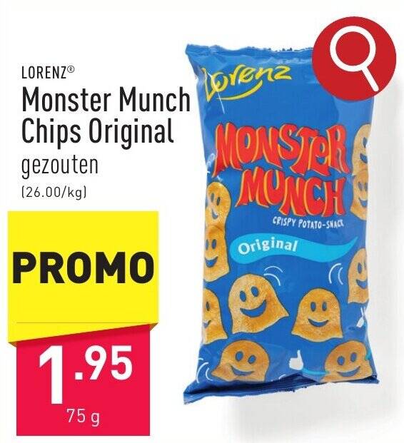 LORENZ Monster Munch Chips Original 75g Promotie Bij ALDI