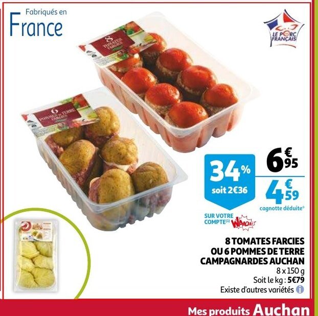 Tomates Farcies Ou Pommes De Terre Campagnardes Promotie Bij Auchan