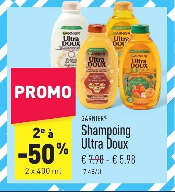 Garnier Shampoing Ultra Doux 2 X 400 Ml Promotie Bij ALDI