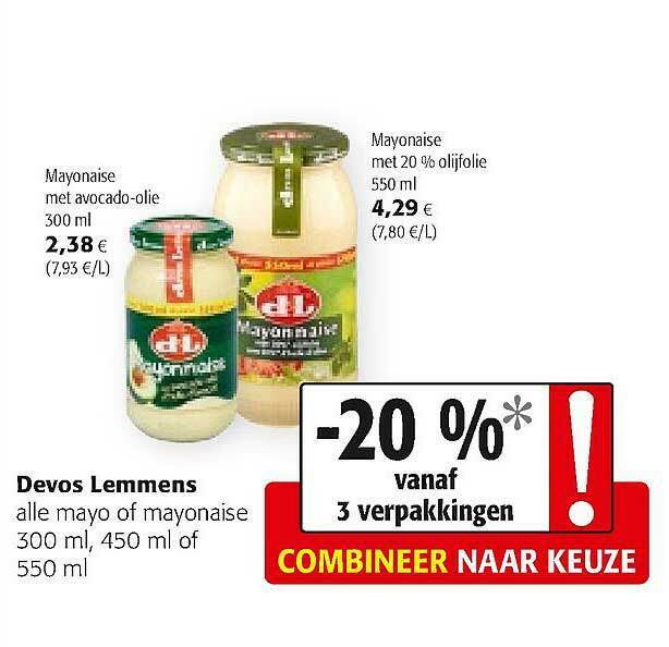 Devos Lemmens Alle Mayo Of Mayonaise Promotie Bij Colruyt