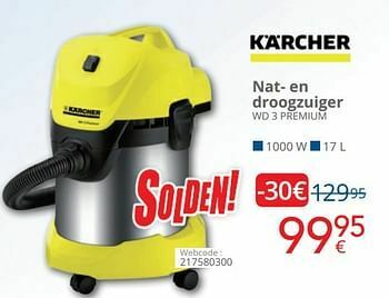 Kärcher nat en droogzuiger wd 3 premium promotie bij Eldi