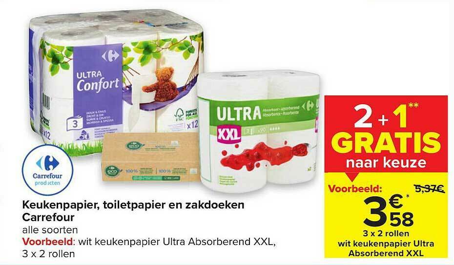 Keukenpapier Toiletpapier En Zakdoeken Promotie Bij Carrefour