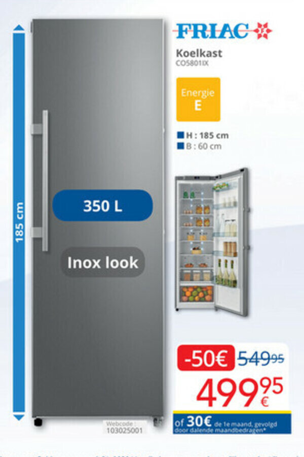 Friac Koelkast Promotie Bij Eldi