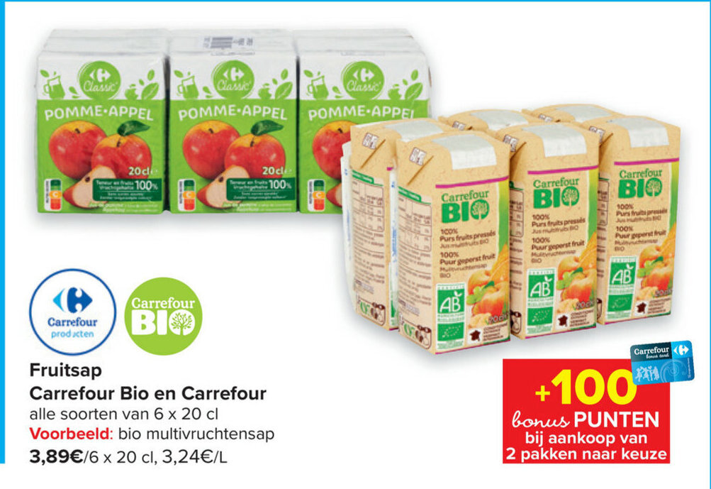 Fruitsap Carrefour Bio En Carrefour 6 X 20cl Promotie Bij Hyper Carrefour