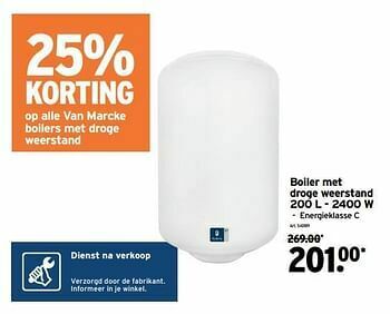 Boiler Met Droge Weerstand Promotie Bij Gamma