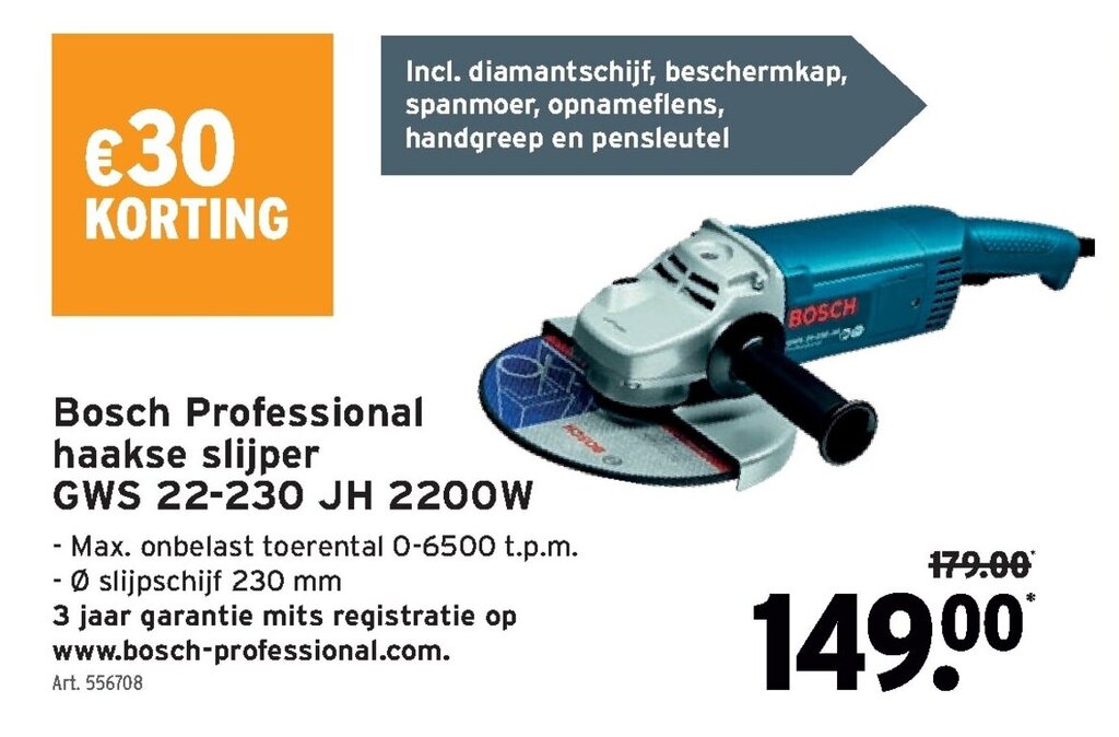 Bosch Professional Haakse Slijper Gws Jh W Promotie Bij Gamma