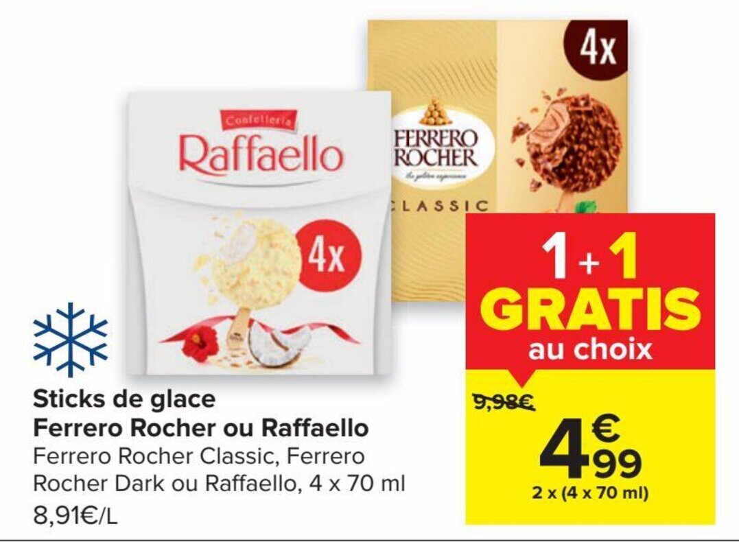 Sticks De Glace Ferrero Rocher Ou Raffaello Promotie Bij Carrefour Market