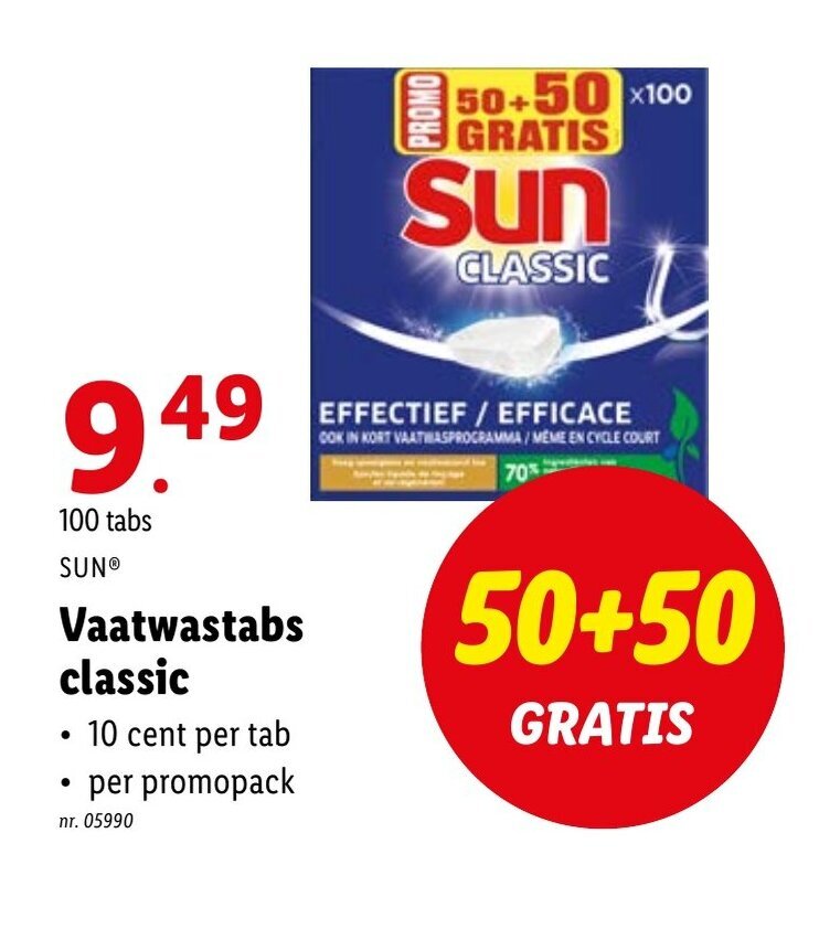 Vaatwastabs Classic Promotie Bij Lidl