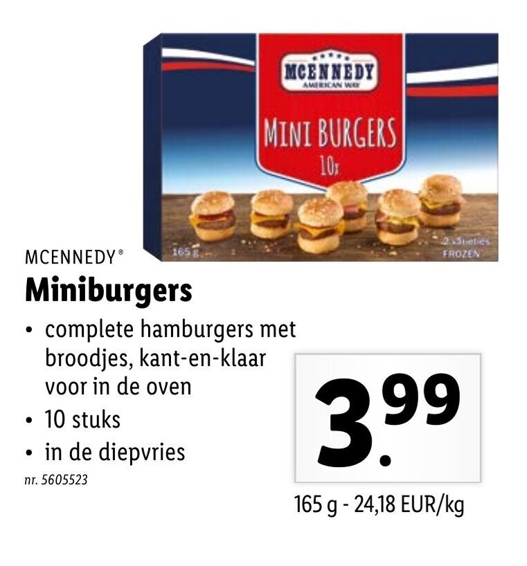 Mcennedy Miniburgers Promotie Bij Lidl