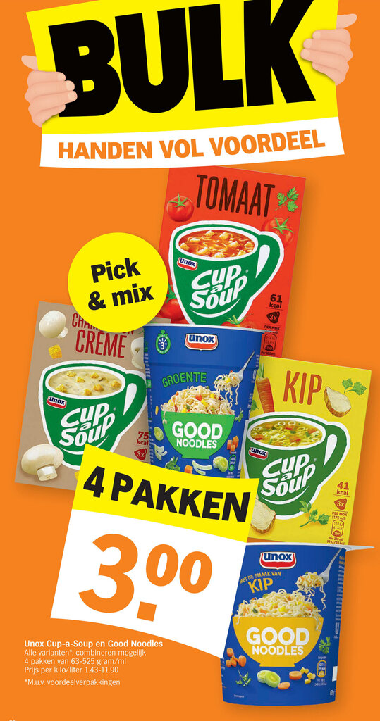 Unox Cup A Soup En Good Noodles Promotie Bij Albert Heijn