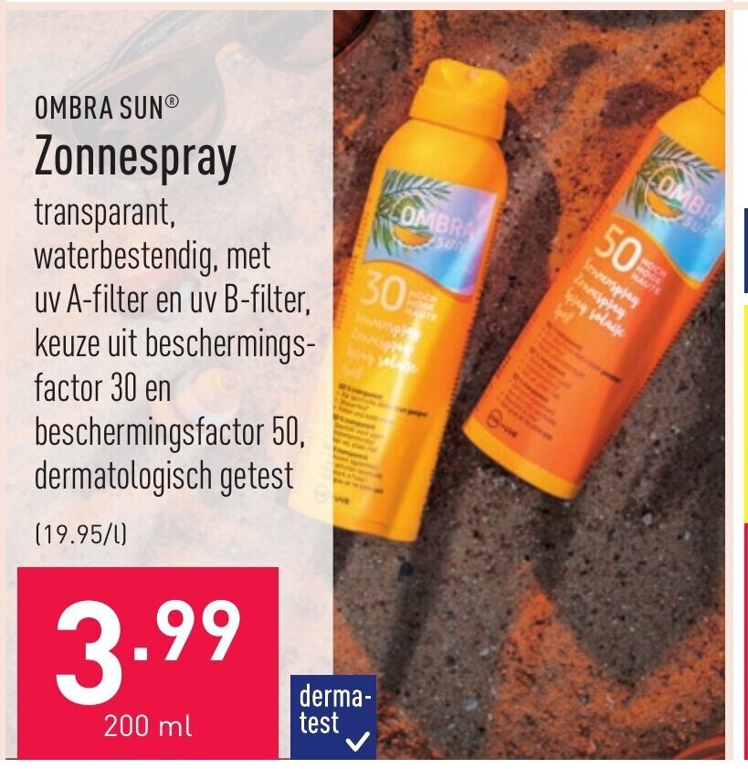 Ombra Sun Zonnespray 200ml Promotie Bij ALDI