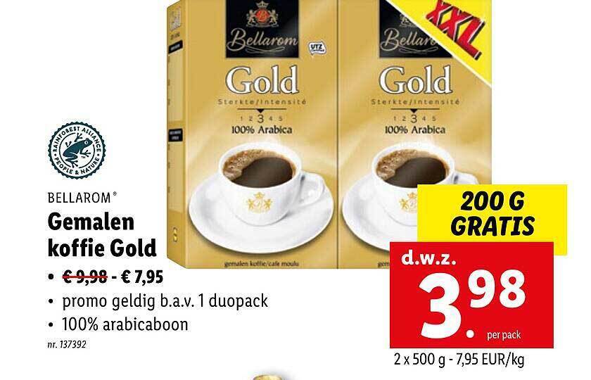 Bellarom Gemalen Koffie Gold Promotie Bij Lidl