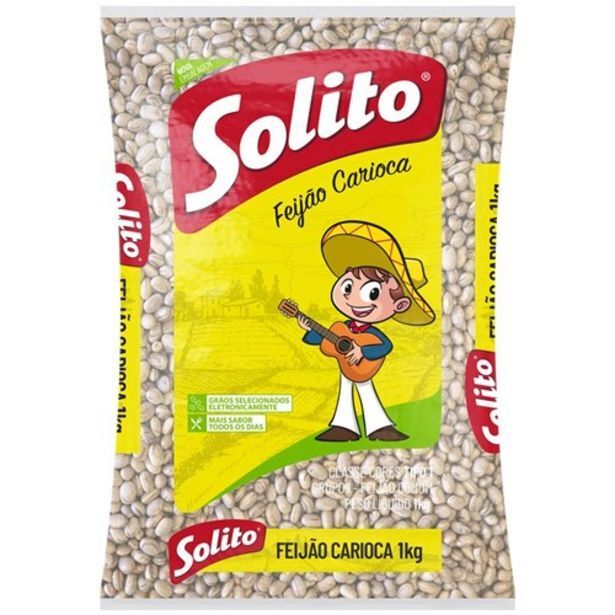 Feijão carioca solito tipo 1 pacote 1kg oferta na Kanguru Supermercado