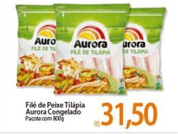 File de Peixe Tilapia Aurora Congelado 800g oferta na Atacadão