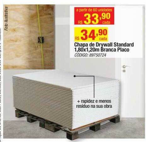 Chapa De Drywall Standard X M Branca Placo Oferta Na Leroy Merlin