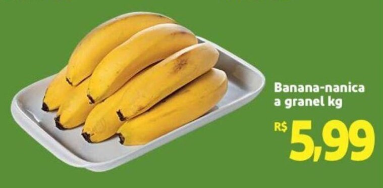 Banana Nanica A Granel 1kg Oferta Na Extra Supermercado