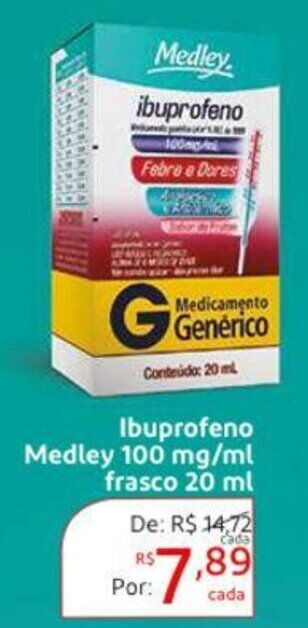 Ibuprofeno Medley Mg Ml Frasco Ml Oferta Na Extra Supermercado