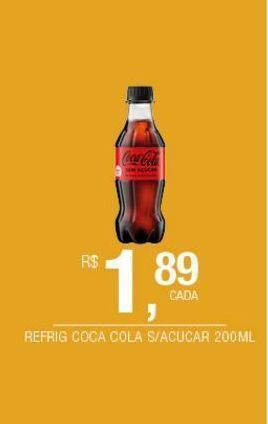 Refrig Coca Cola S Acucar 200ml Oferta Na DB Supermercados