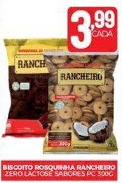 Biscoito Rosquinha Rancheiro Zero Lactose Sabores Pc G Oferta Na