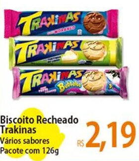 Biscoito Recheado Trakinas V Rios Sabores Pacote G Oferta Na